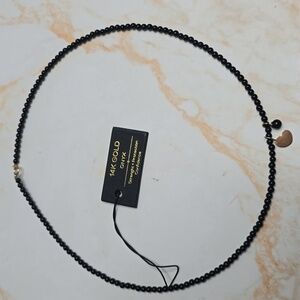 14k Gold Heart Onyx Chocker 16 Inch New